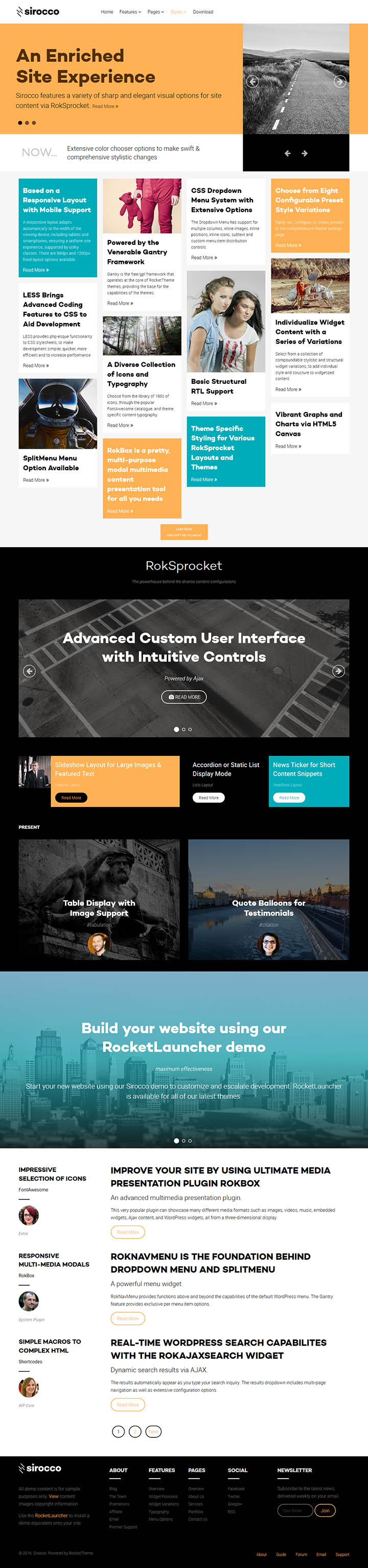 WordPress шаблон RocketTheme Sirocco