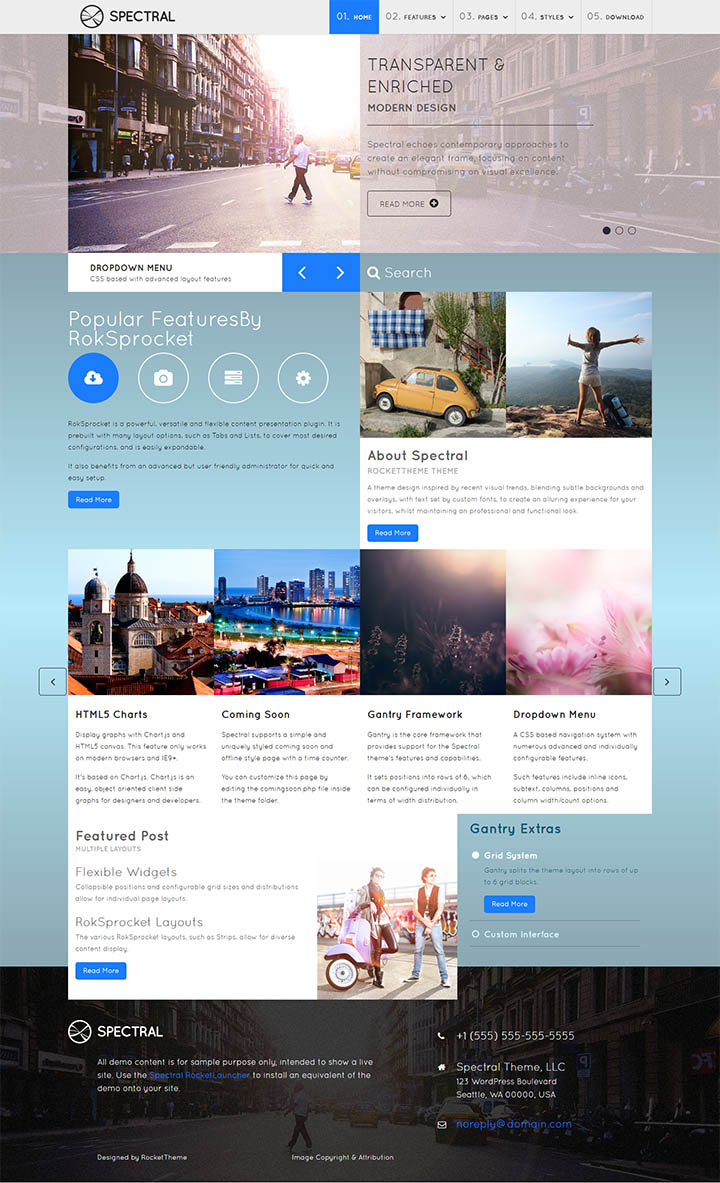 WordPress шаблон RocketTheme Spectral