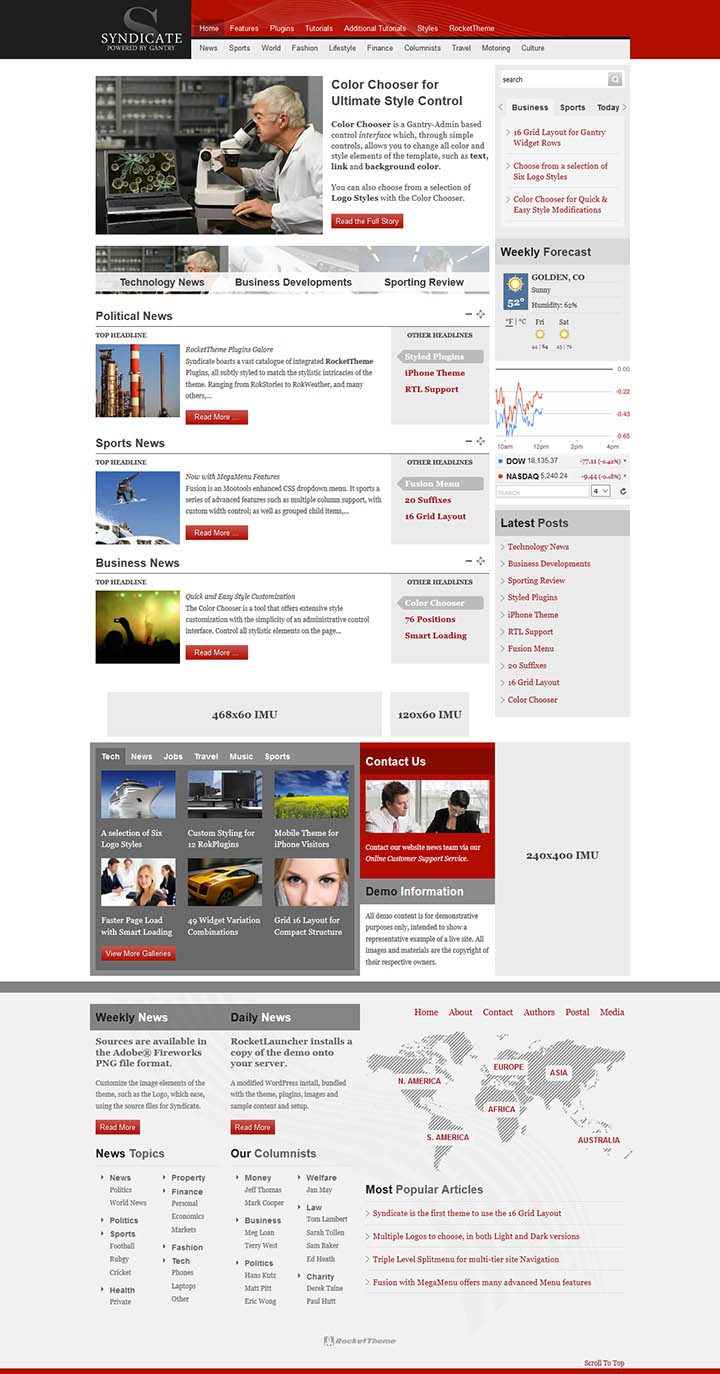 WordPress шаблон RocketTheme Syndicate