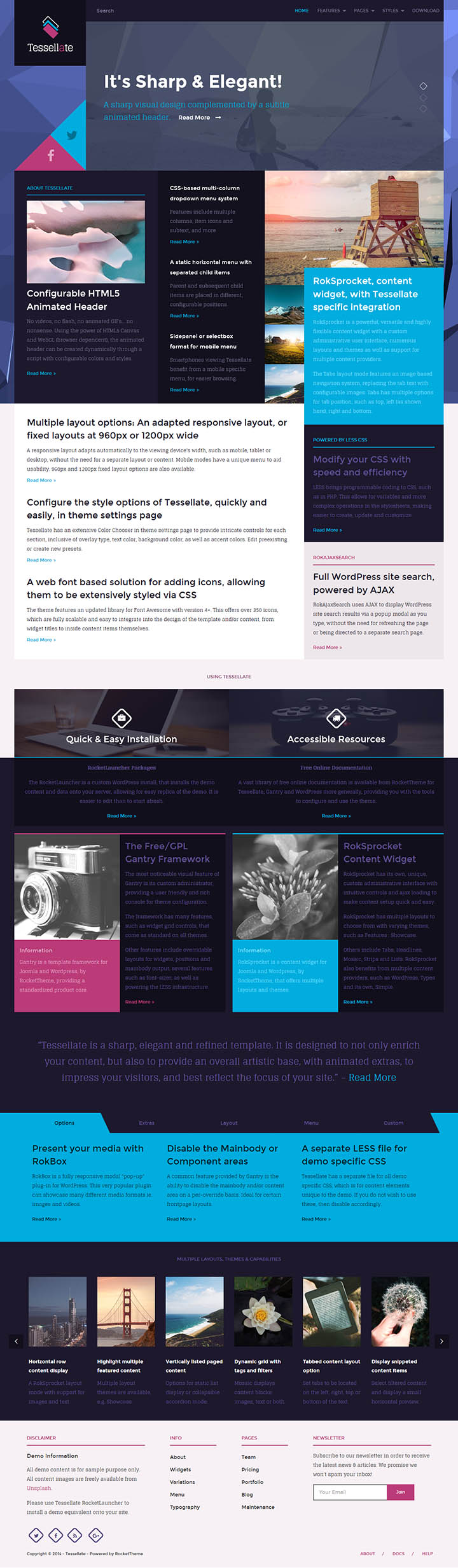 WordPress шаблон RocketTheme Tessellate