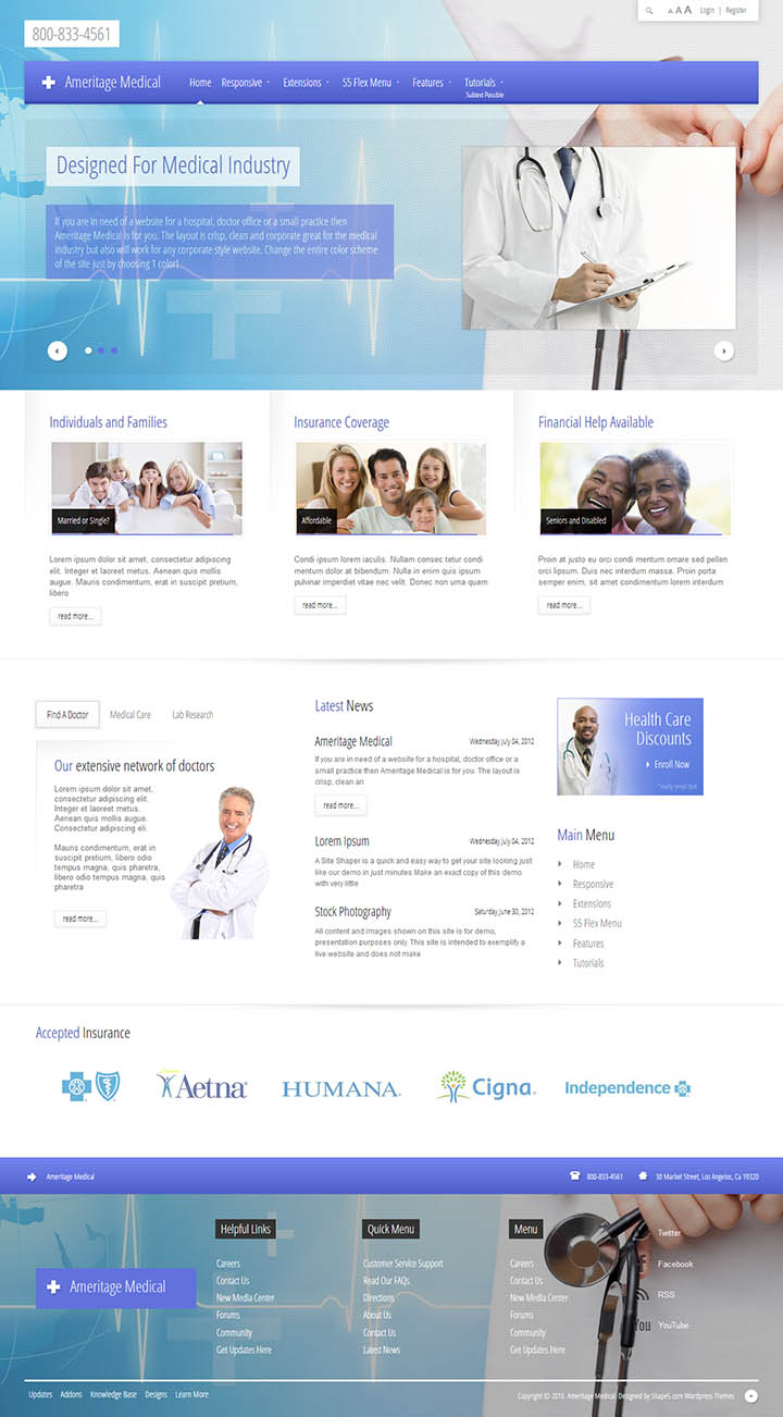 WordPress шаблон Shape5 Ameritage Medical