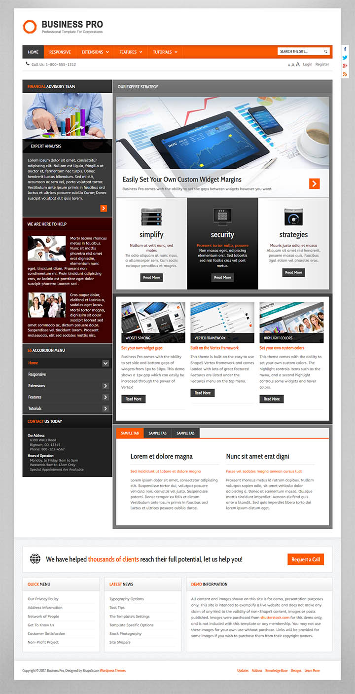 WordPress шаблон Shape5 Business Pro