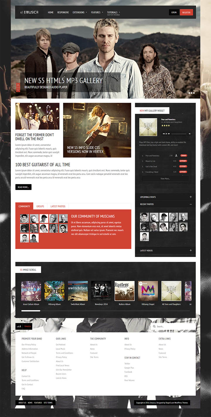 WordPress шаблон Shape5 Emusica