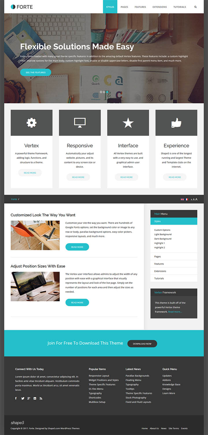 WordPress шаблон Shape5 Forte