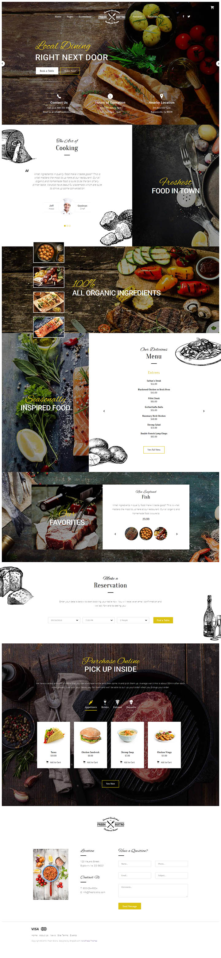 WordPress шаблон Shape5 Fresh Bistro