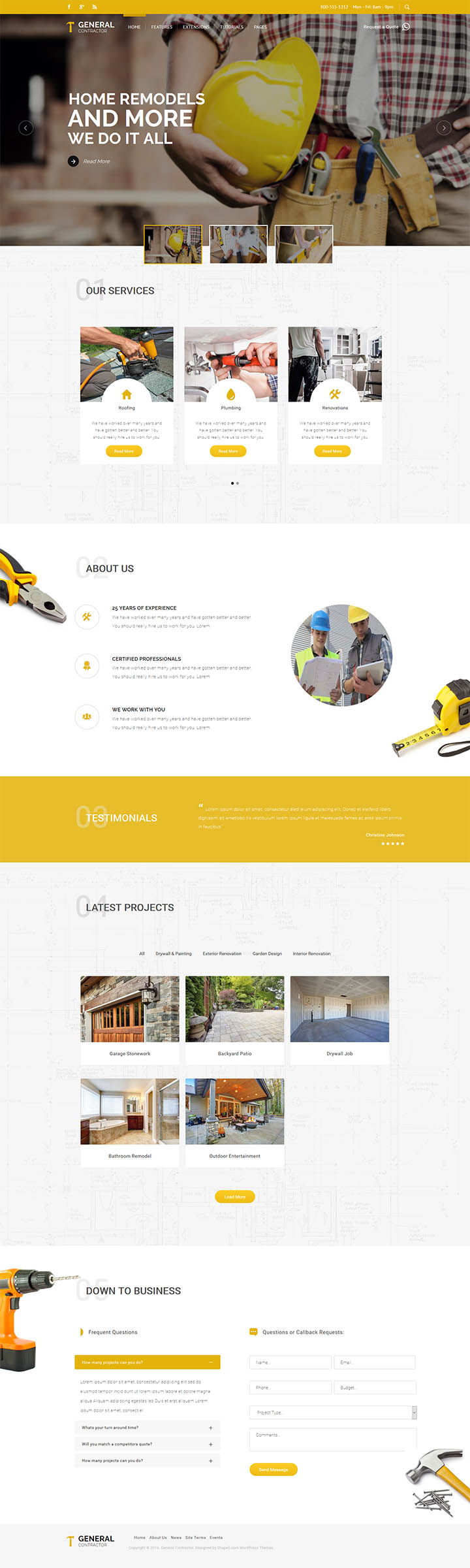 WordPress шаблон Shape5 General Contractor