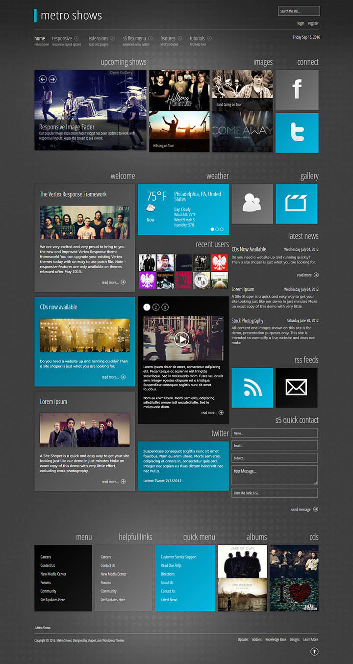 WordPress шаблон Shape5 Metro Shows