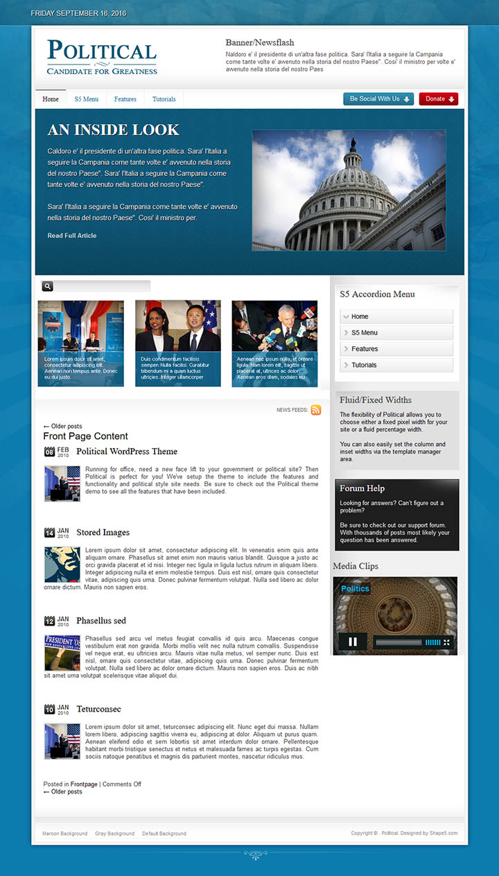 WordPress шаблон Shape5 Political