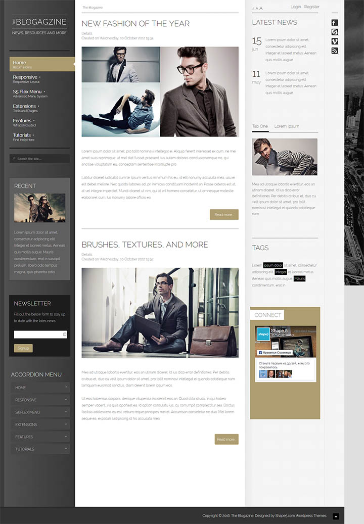 WordPress шаблон Shape5 The Blogazine