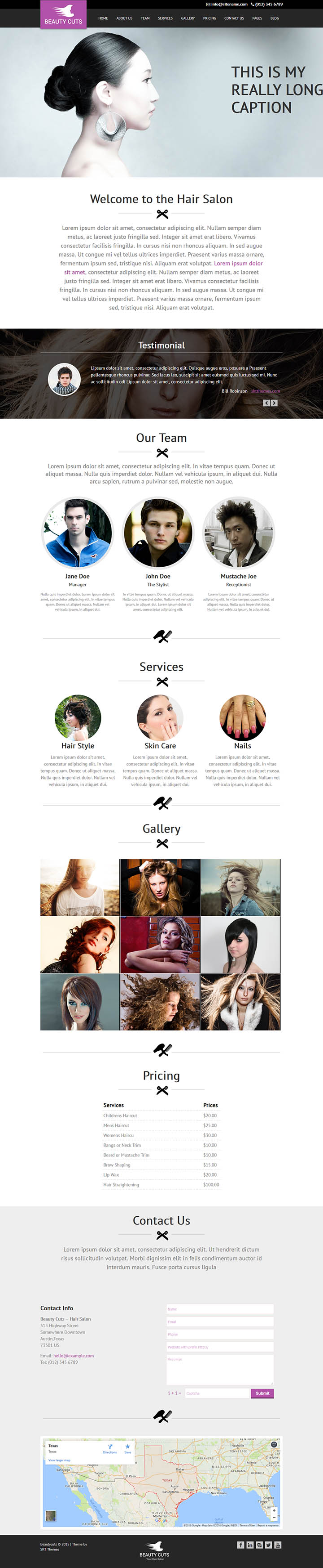 WordPress шаблон SKT Themes Beauty Cuts Pro