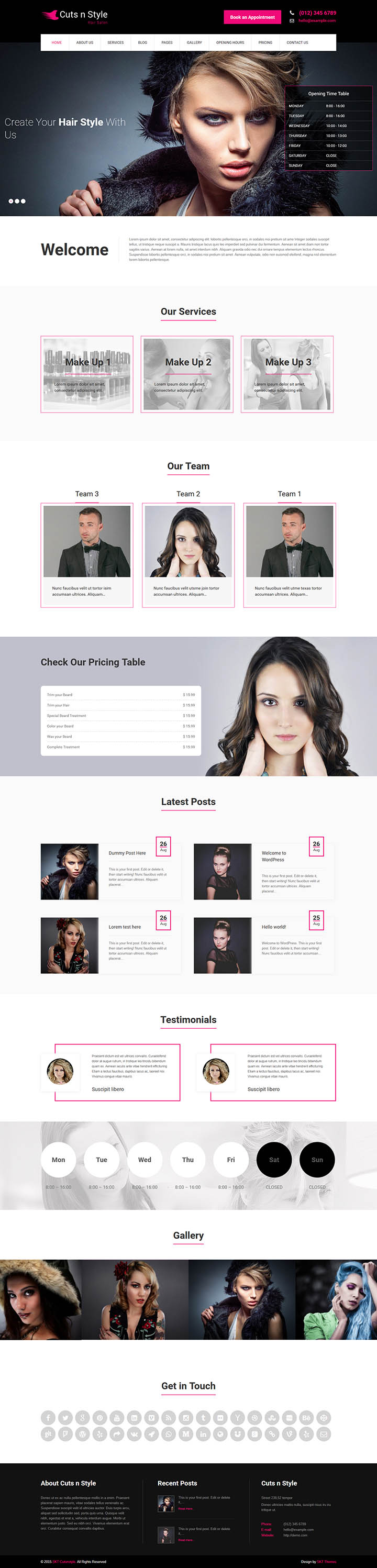 WordPress шаблон SKT Themes CutsNStyle Pro