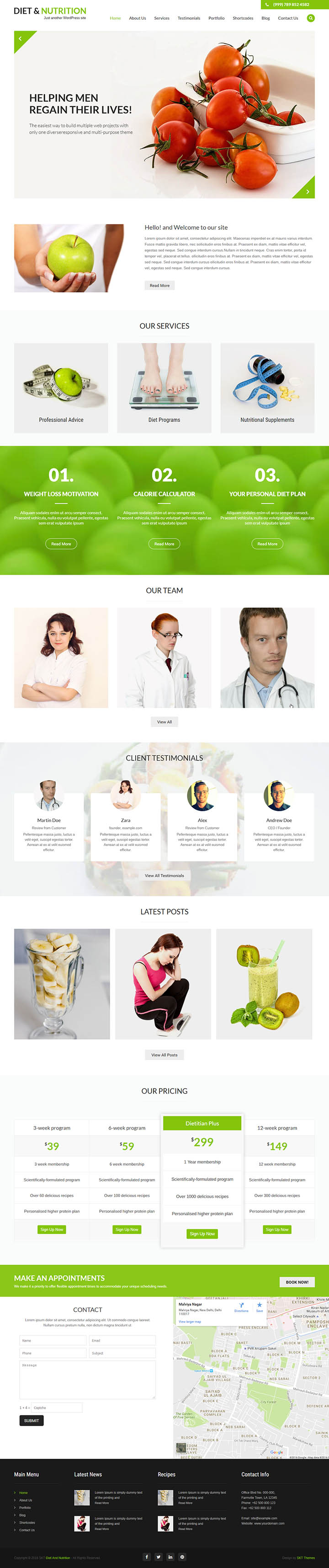 WordPress шаблон SKT Themes Diet And Nutrition Pro