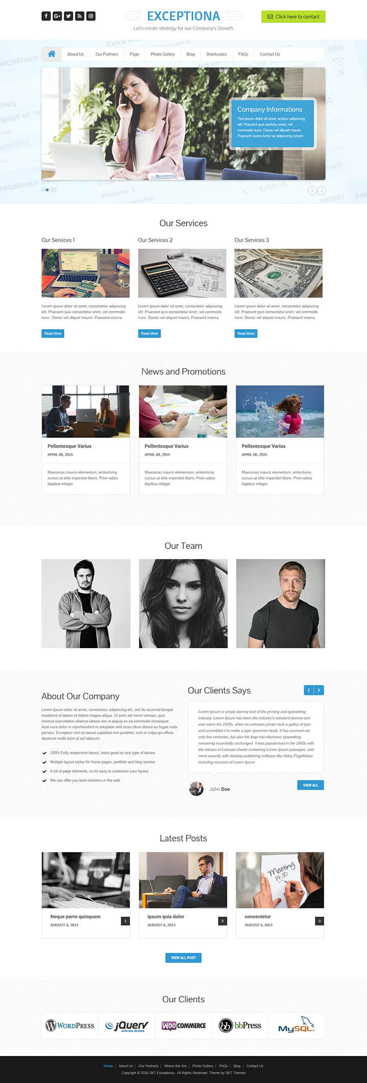 WordPress шаблон SKT Themes Exceptiona Pro