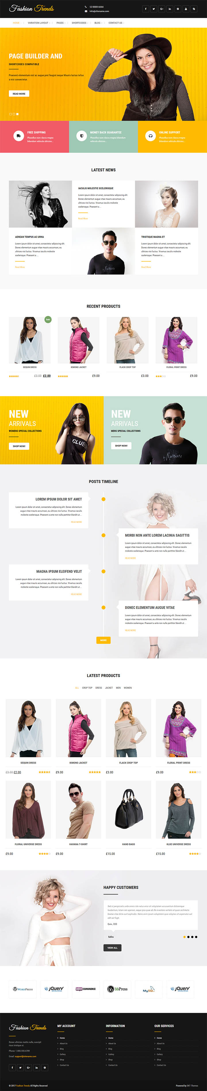 WordPress шаблон SKT Themes Fashion Trends Pro