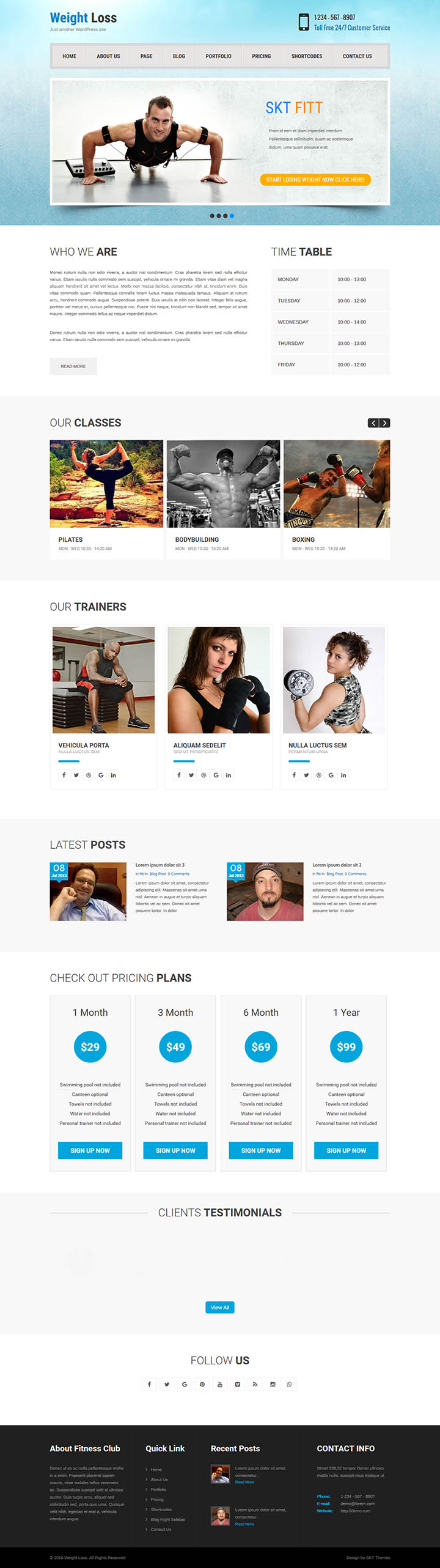 WordPress шаблон SKT Themes Fitt Pro