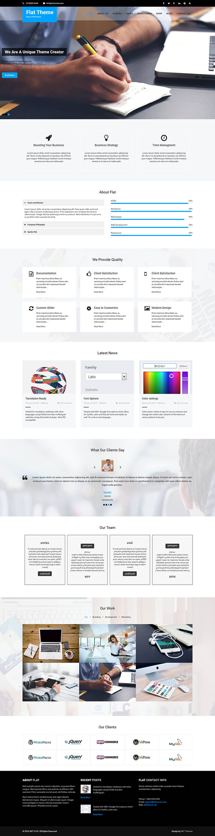 WordPress шаблон SKT Themes Flat Pro