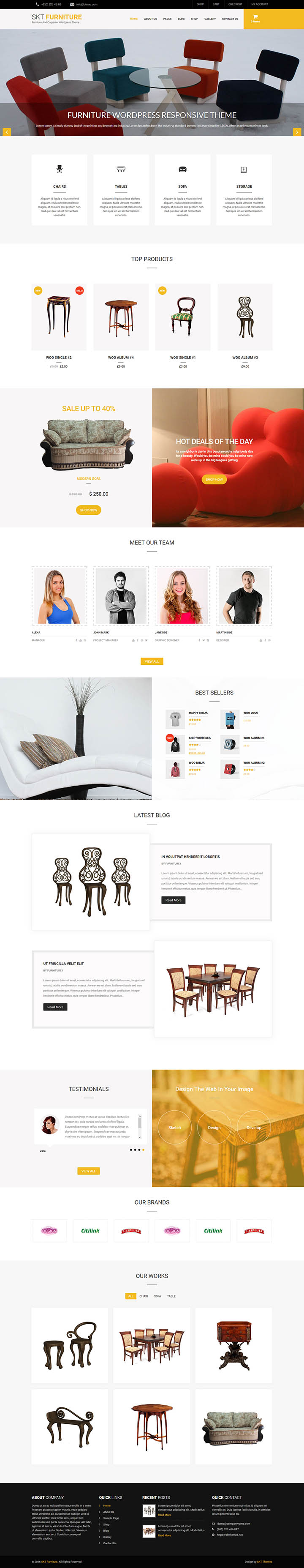 WordPress шаблон SKT Themes Furniture Pro