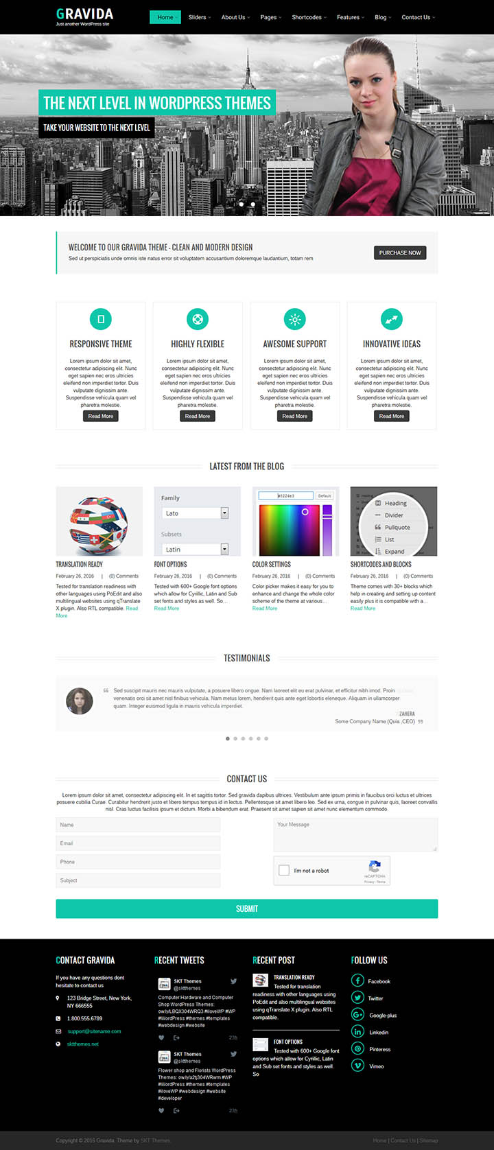 WordPress шаблон SKT Themes Gravida