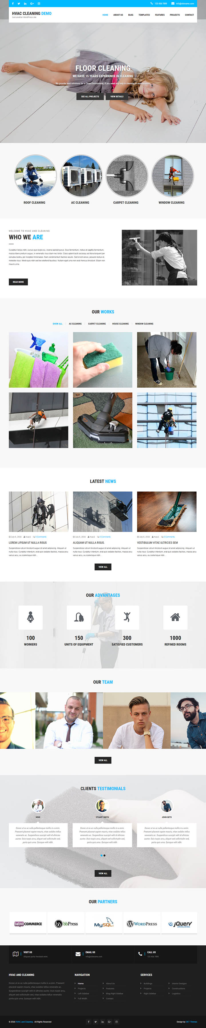 WordPress шаблон SKT Themes HVAC and Cleaning Pro