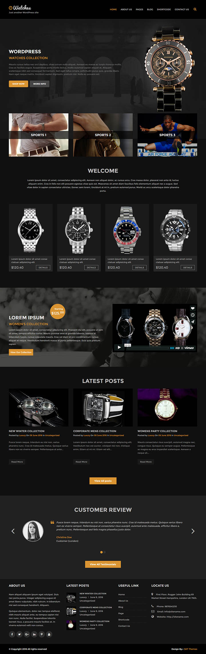 WordPress шаблон SKT Themes Luxury Watch