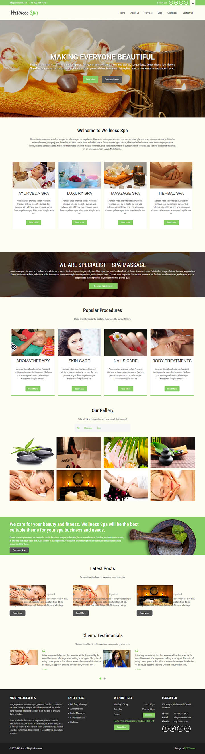 Шаблон SKT Themes Massage Center Pro WordPress шаблон SKT Themes Massage Center Pro