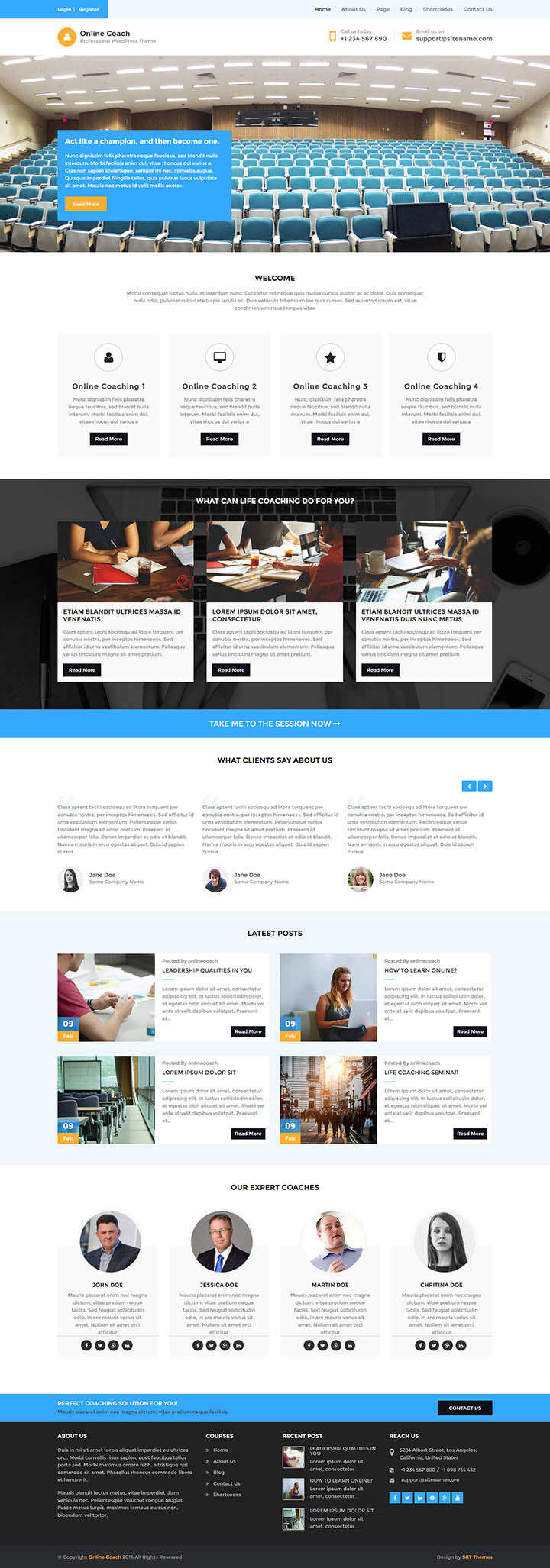 WordPress шаблон SKT Themes Online Coach Pro