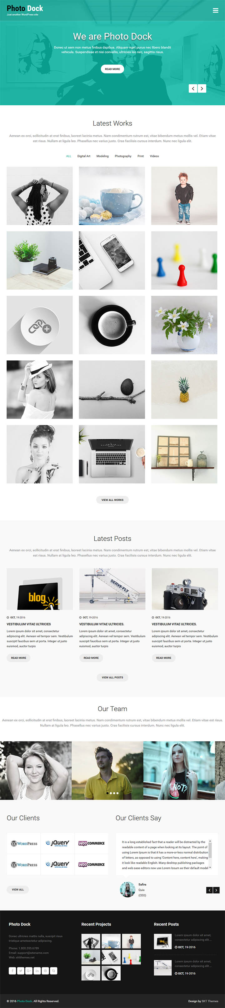 WordPress шаблон SKT Themes Photodock Pro