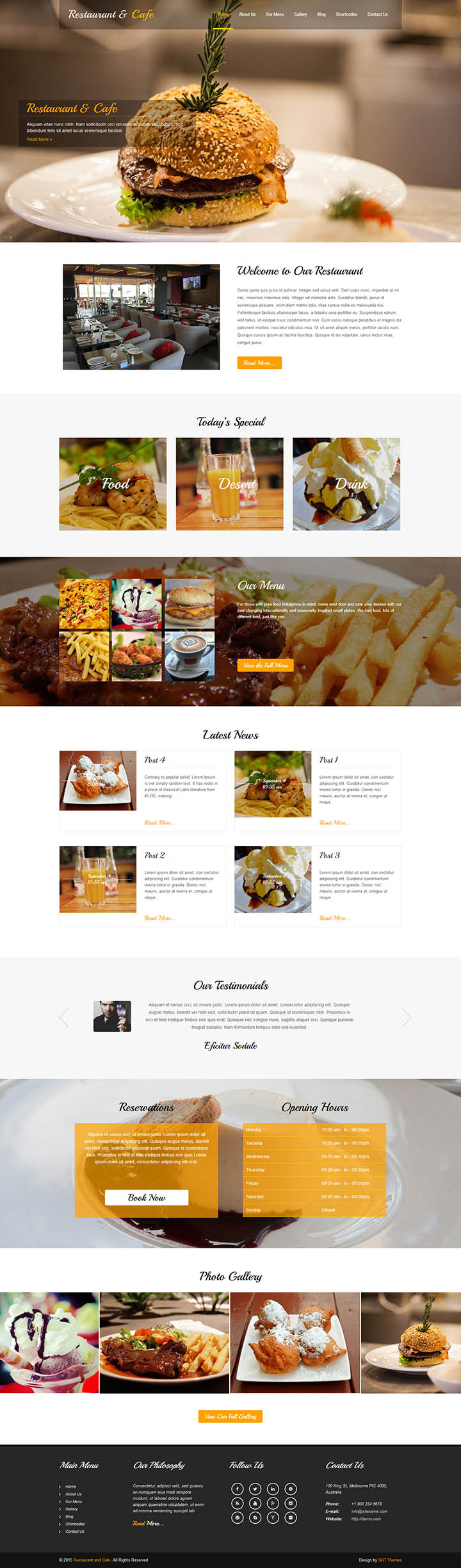 WordPress шаблон SKT Themes Restro Pro