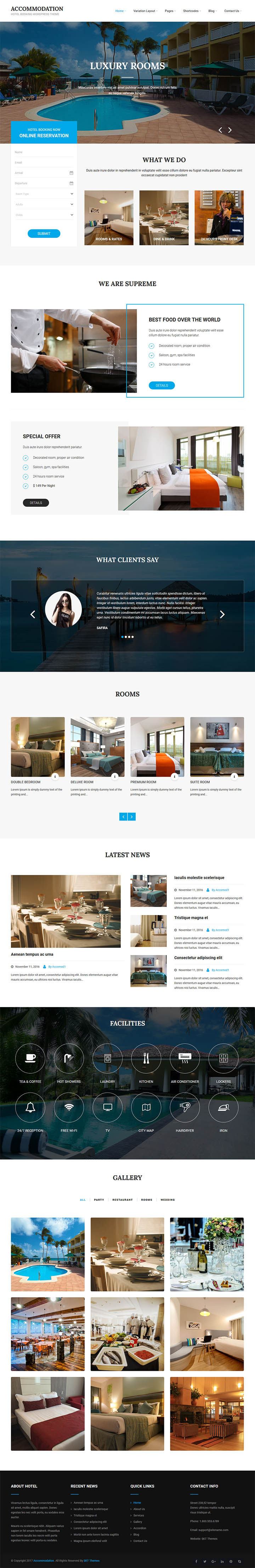 WordPress шаблон SKT Themes Perfect Accommodation