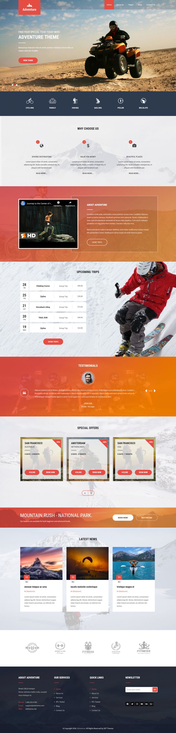 WordPress шаблон SKT Themes Adventure