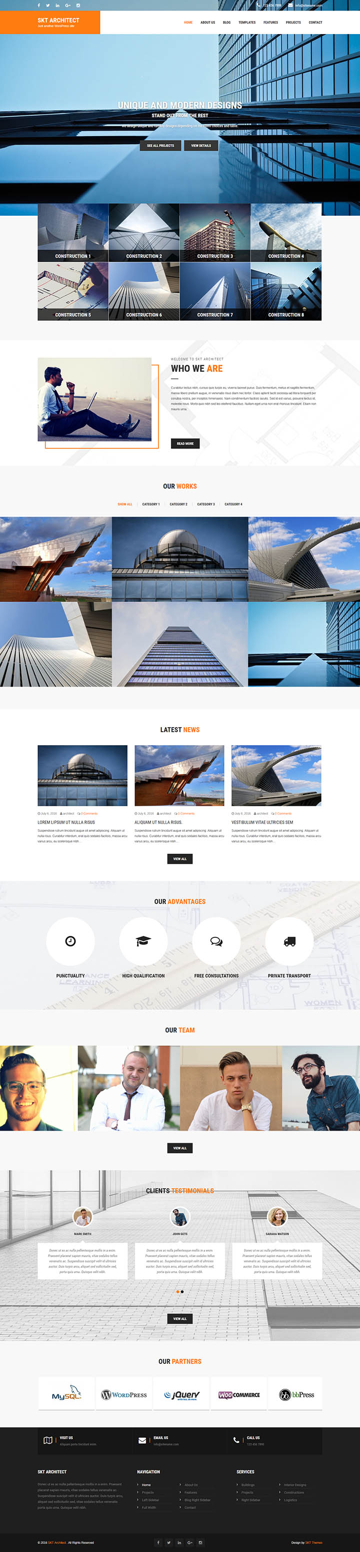 WordPress шаблон SKT Themes Architect Pro