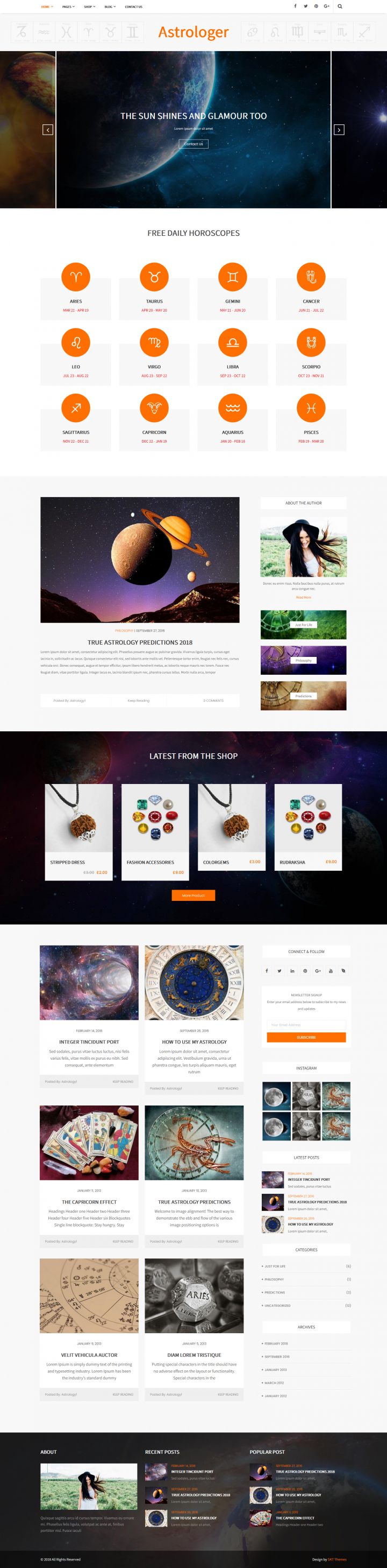 WordPress шаблон SKT Themes Astrologer