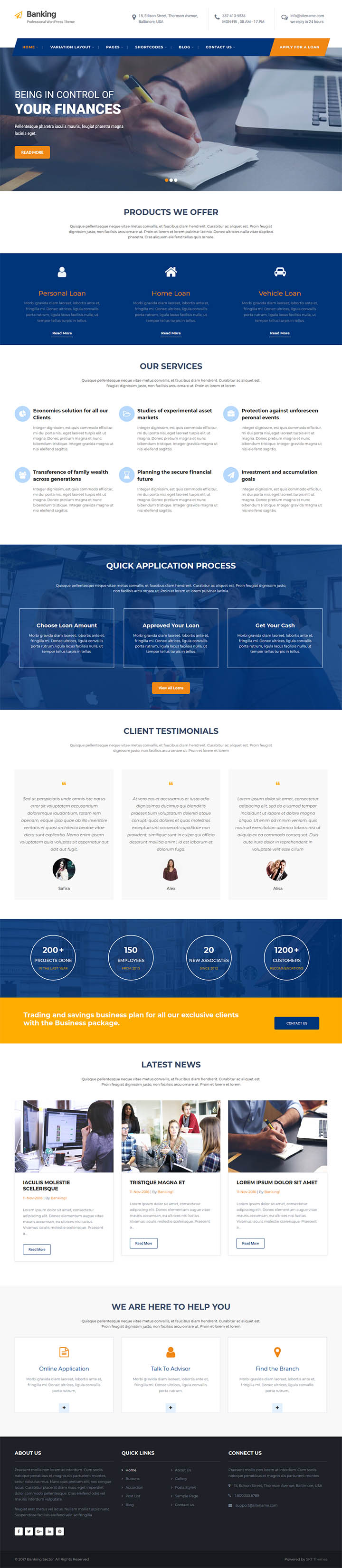 WordPress шаблон SKT Themes Banking