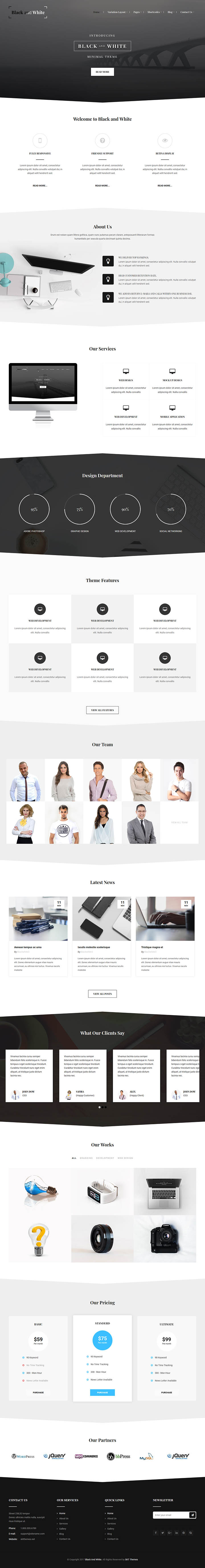 WordPress шаблон SKT Themes Black and White