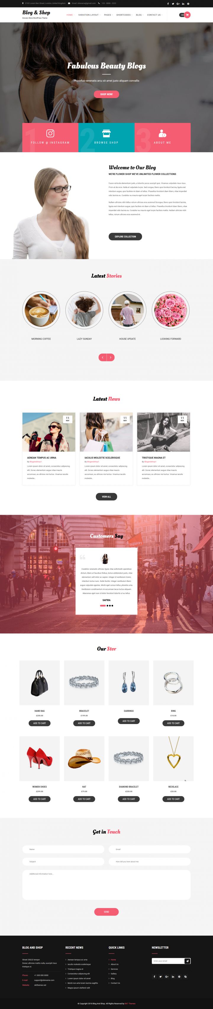 WordPress шаблон SKT Themes Blog And Shop