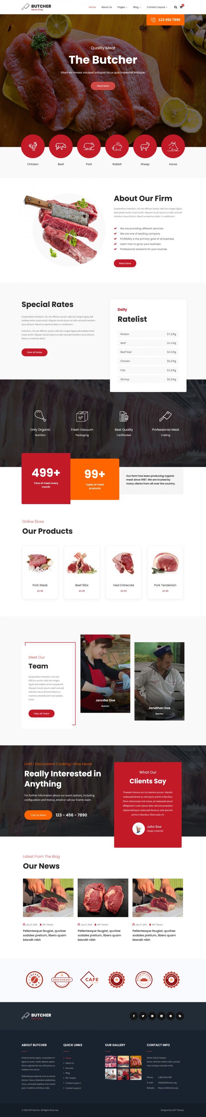 WordPress шаблон SKT Themes Butcher