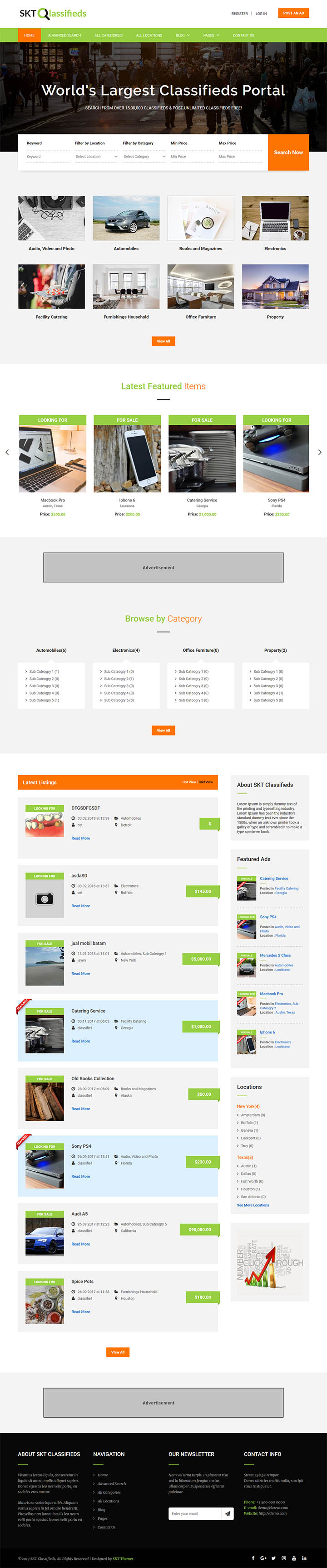 WordPress шаблон SKT Themes Classified Ads