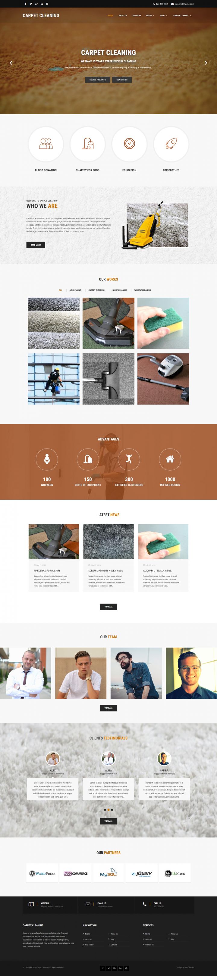 WordPress шаблон SKT Themes Cleaning Company