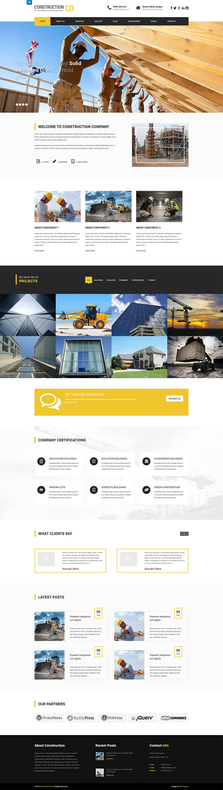 WordPress шаблон SKT Themes Construction Pro