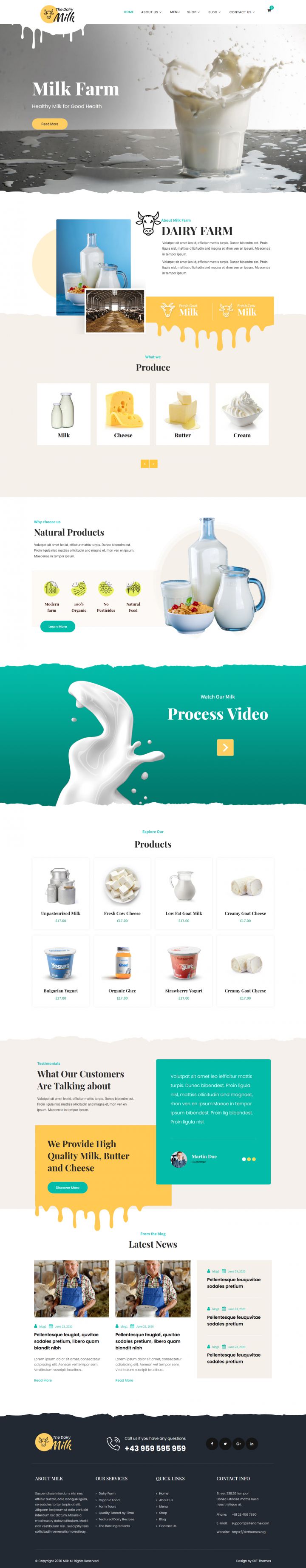 WordPress шаблон SKT Themes Dairy Farm