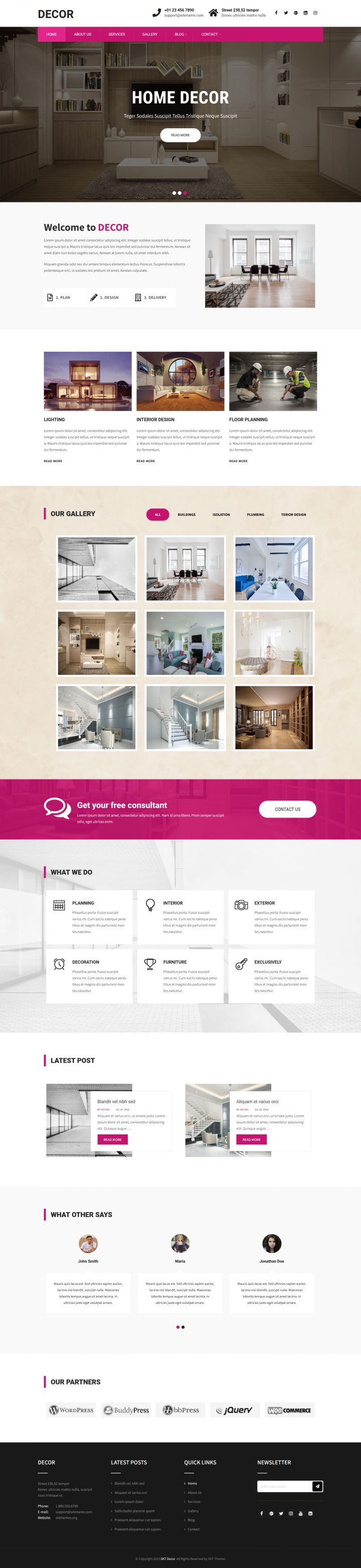 WordPress шаблон SKT Themes Decor