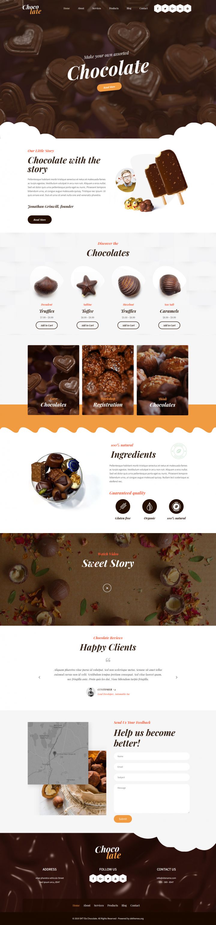 WordPress шаблон SKT Themes Ele Chocolate