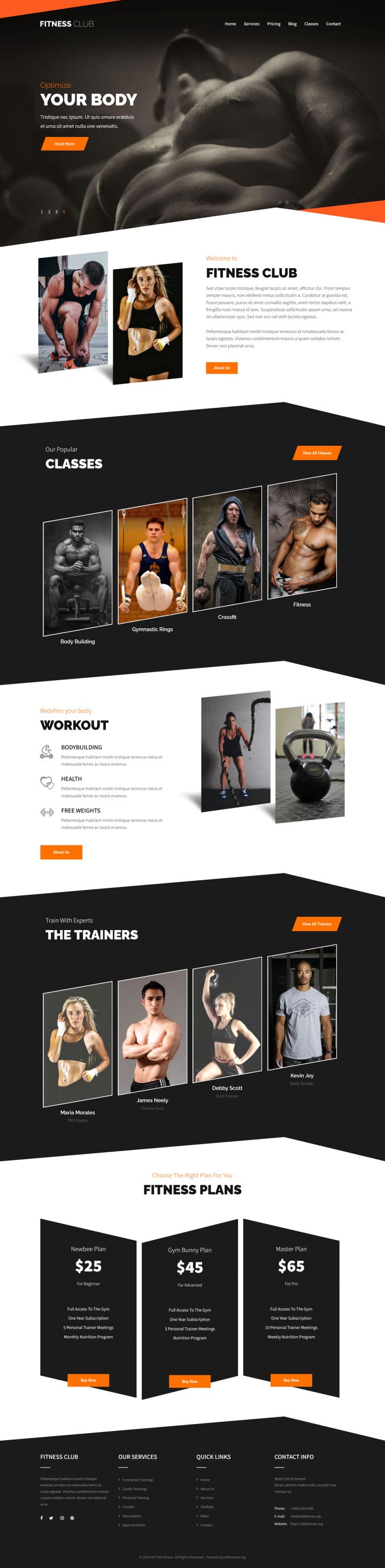 WordPress шаблон SKT Themes Ele Fitness