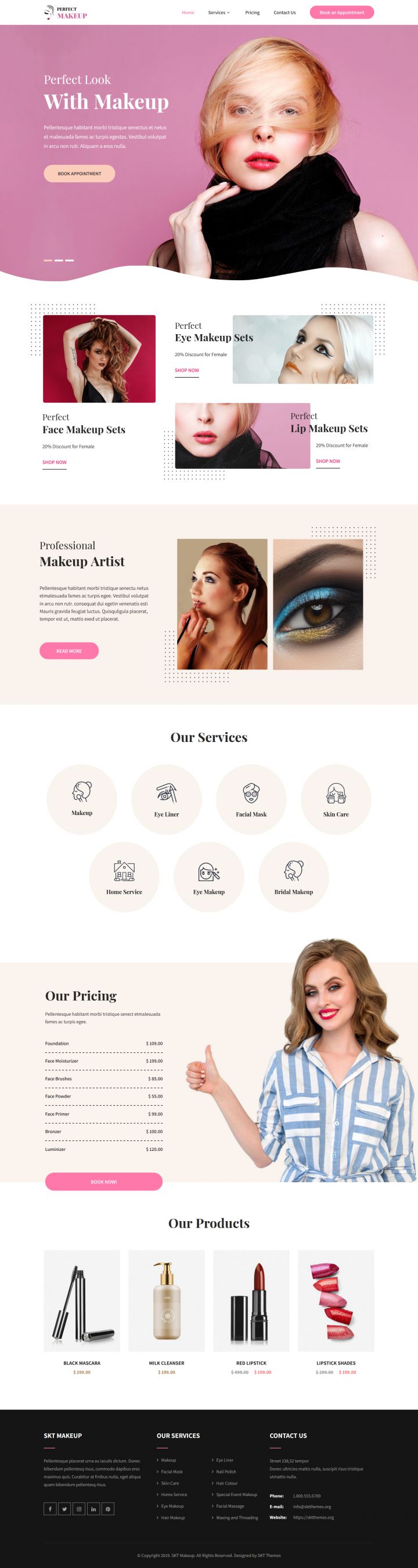 WordPress шаблон SKT Themes Ele MakeUp