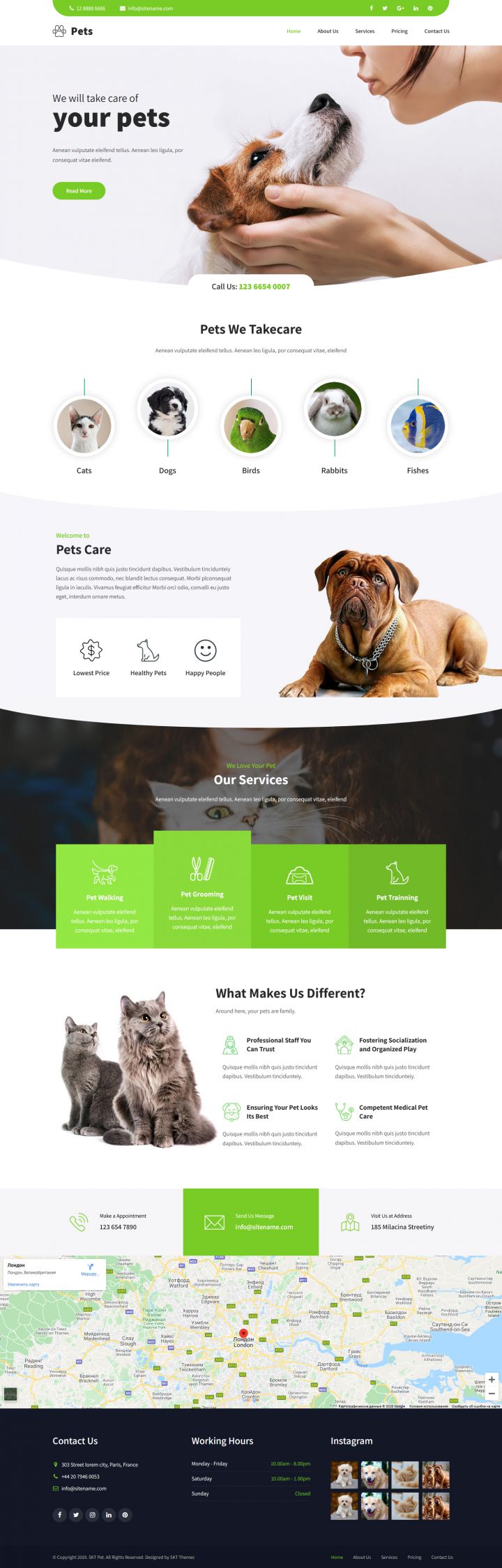 Шаблон SKT Themes Ele Pet WordPress шаблон SKT Themes Ele Pet