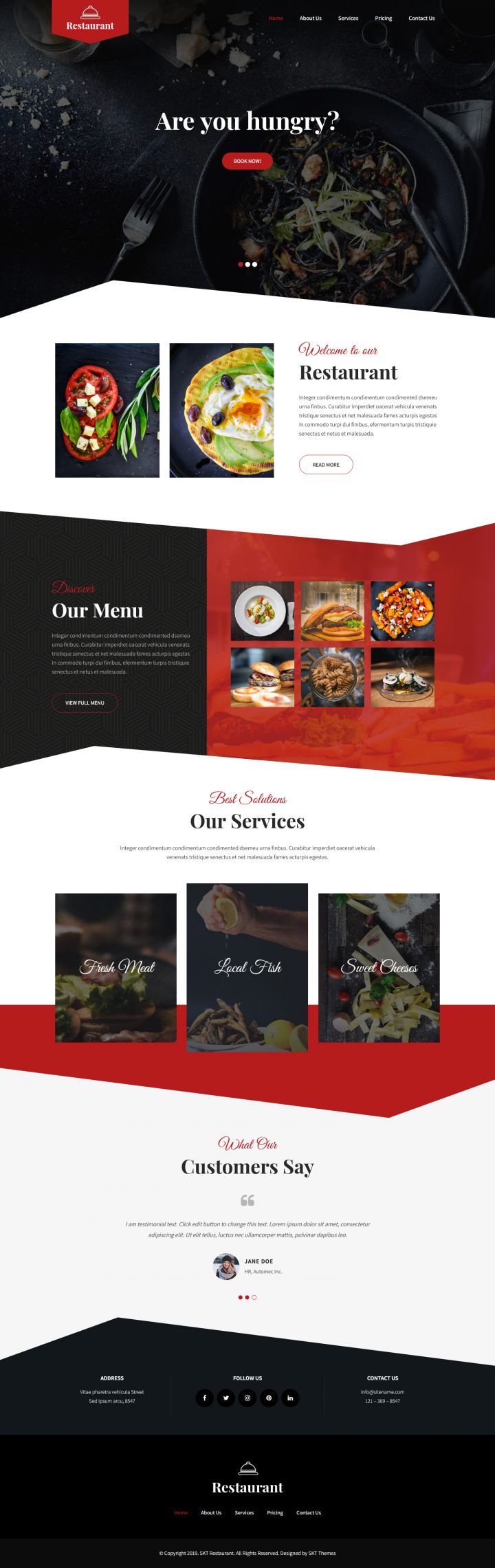 WordPress шаблон SKT Themes Ele Restaurant