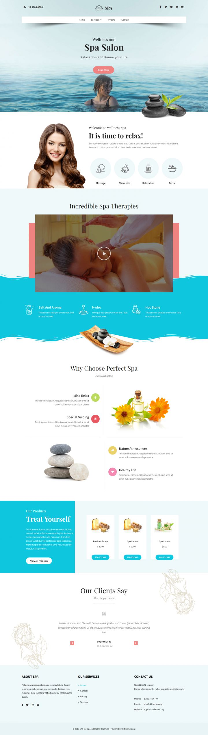 WordPress шаблон SKT Themes Ele Spa