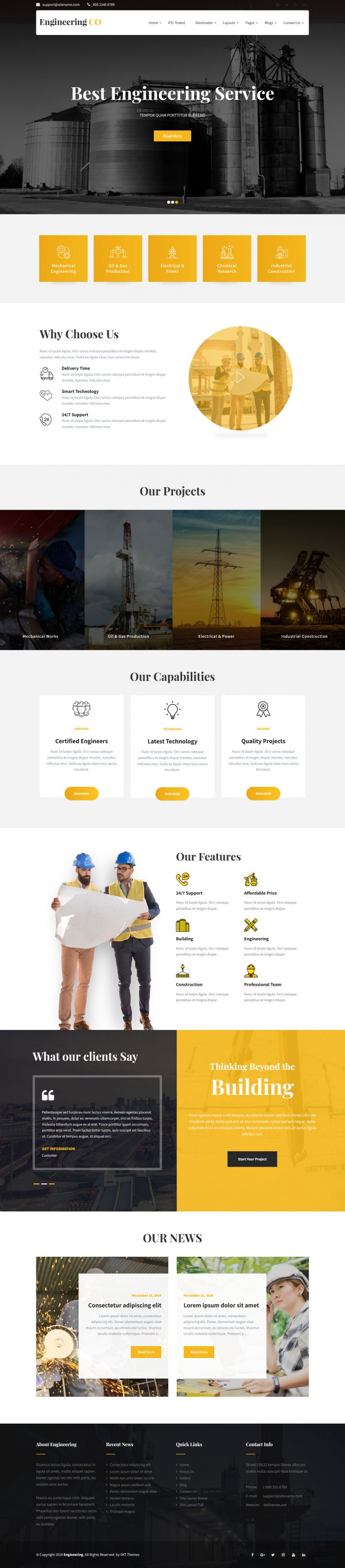 WordPress шаблон SKT Themes Engineering Pro