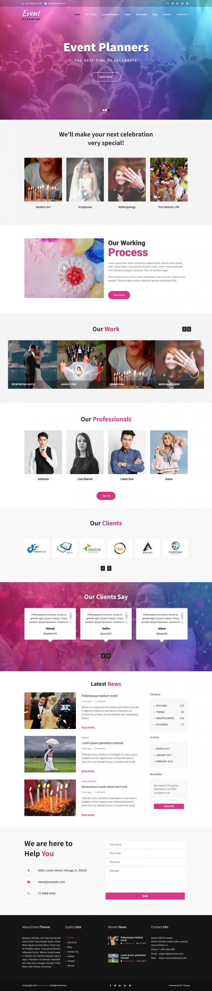 WordPress шаблон SKT Themes Event Planners Pro