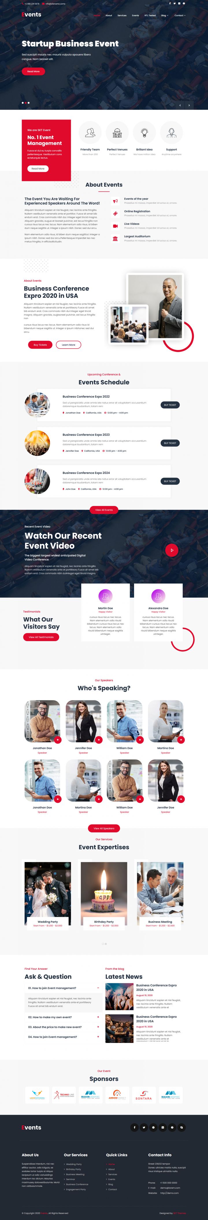 WordPress шаблон SKT Themes Events